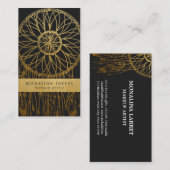 モダンでフェイクな金ゴールドホイルのボヘミアの夢のキャッチャー 名刺 (正面/裏面)
