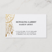 モダンでフェイクな金ゴールドホイルのボヘミアの夢のキャッチャー 名刺 (裏面)