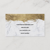 モダンでフェイクな金ゴールドホイルブラシストローク大理石の化粧 名刺 (裏面)
