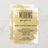 モダンでフェイクな金ゴールド 招待状 (正面/裏面)