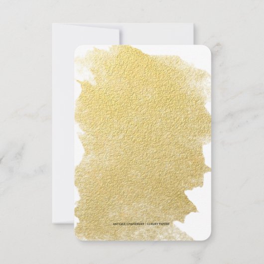 モダンでフェイクな金ゴールド 招待状 (裏面)