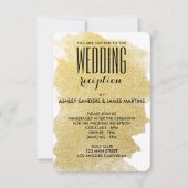 モダンでフェイクな金ゴールド 招待状 (正面)