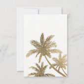 モダンでフェイクな金色やし自由章の木RSVPの結婚式 出欠カード (裏面)