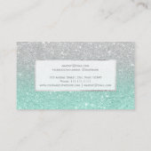モダンでフェイクな銀製のグリッターの水のグラデーションな化粧 名刺 (裏面)