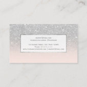 モダンでフェイクな銀製のグリッターの赤面のグラデーションな化粧 名刺 (裏面)