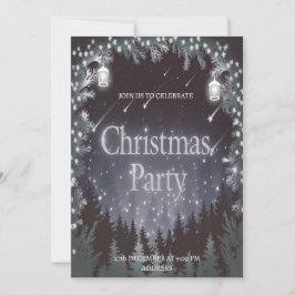モダンでフェスティブなクリスマスパーティーの招待状 シーズンカード