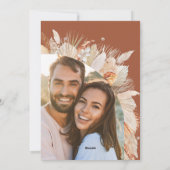 モダンでボヘミアなドライ植物パームのクリスマス シーズンカード (裏面)