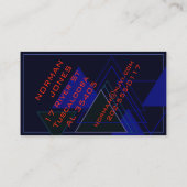 モダンでマスキュリンなネイビーブルーの音楽バイオリン デザイナー 名刺 (裏面)