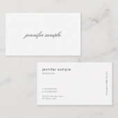 モダンでミニマルでエレガントでお洒落な筆記体 名刺 (正面/裏面)