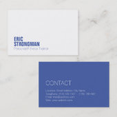 モダンでミニマルでエレガントで白い青 名刺 (正面/裏面)