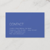 モダンでミニマルでエレガントで白い青 名刺 (裏面)