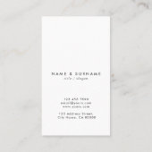 モダンでミニマルでエレガントな葉の白い及び灰色の垂直 名刺 (裏面)
