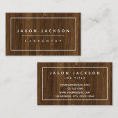 モダンでミニマルでフェイクな木製の建設業 名刺 (正面/裏面)