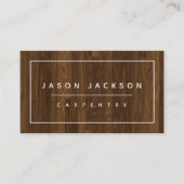 モダンでミニマルでフェイクな木製の建設業 名刺 (正面)