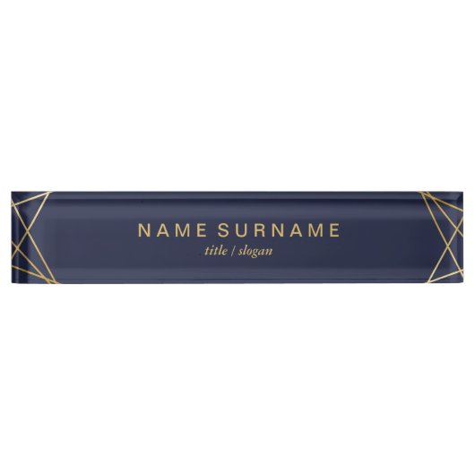 モダンでミニマルで幾何学的なパターンオフィス及び学校 デスクネームプレート (正面)