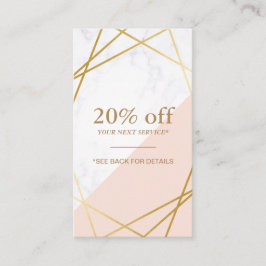モダンでミニマルで幾何学的な大理石の割引垂直 名刺