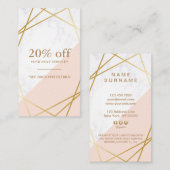 モダンでミニマルで幾何学的な大理石の割引垂直 名刺 (正面/裏面)