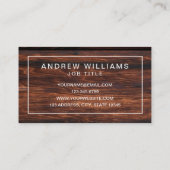 モダンでミニマルで暗い木製のWoodWorker 名刺 (裏面)