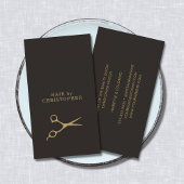 モダンでミニマルで暗くフェイクな金ゴールドの美容師 名刺