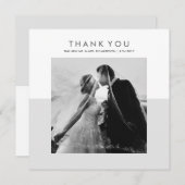 モダンでミニマルで柔らかい灰色の結婚式は写真感謝していしています サンキューカード (正面/裏面)