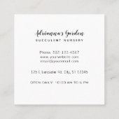 モダンでミニマルで水気が多い植物の子供部屋の写真 スクエア名刺 (裏面)