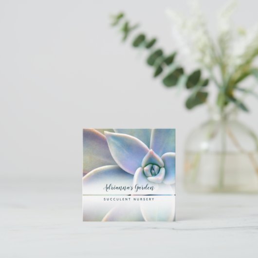 モダンでミニマルで水気が多い植物の子供部屋の写真 スクエア名刺 (スタンド正面)