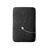 モダンでミニマルで黒く及び白いタンポポの花 バスマット (正面縦)