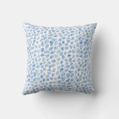 モダンでミニマルなアニマルプリントの青い水彩画の枕 クッション (裏面)