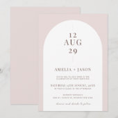 モダンでミニマルなアーチの結婚式招待状 招待状 (正面/裏面)