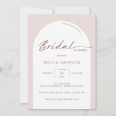 モダンでミニマルなアーチ ブライダルシャワー 招待状 (正面)