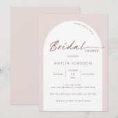 モダンでミニマルなアーチ ブライダルシャワー 招待状 (正面/裏面)