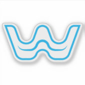 モダンでミニマルなウェーブのWモノグラム シール (正面)