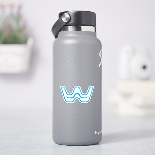 モダンでミニマルなウェーブのWモノグラム シール (HydroFlask)