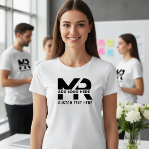 モダンでミニマルなカスタムビジネス ロゴ入りスタッフ Tシャツ