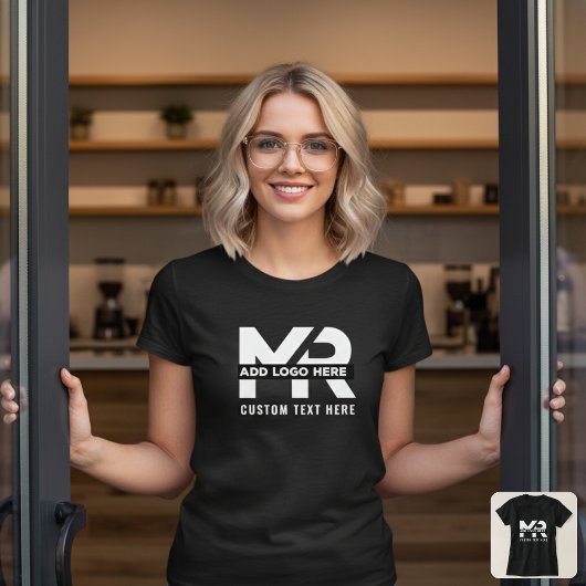 モダンでミニマルなカスタムビジネス ロゴ入りスタッフ Tシャツ