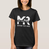 モダンでミニマルなカスタムビジネス ロゴ入りスタッフ Tシャツ (正面)