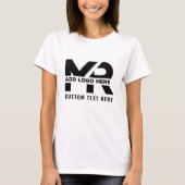 モダンでミニマルなカスタムビジネス ロゴ入りスタッフ Tシャツ (正面)