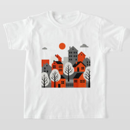 モダンでミニマルなスタイルの都市風景 Tシャツ