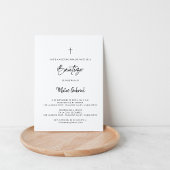 モダンでミニマルなスペイン語の洗礼証明書 招待状