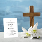 モダンでミニマルなスペイン語の洗礼証明書 招待状