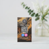 モダンでミニマルなソーシャルメディアQRコード 名刺 (スタンド正面)