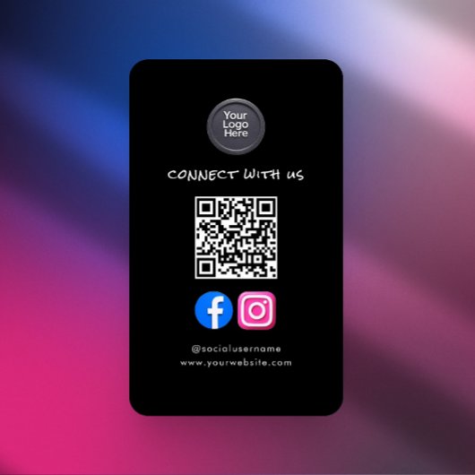 モダンでミニマルなソーシャルメディアQRコード 名刺