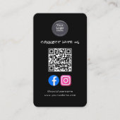 モダンでミニマルなソーシャルメディアQRコード 名刺 (正面)