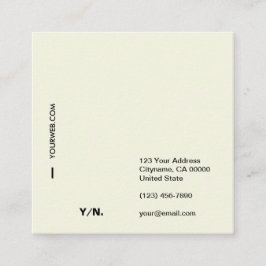 モダンでミニマルなタイポグラフィの正方形の名刺 スクエア名刺