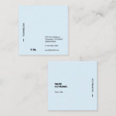 モダンでミニマルなタイポグラフィの正方形の名刺 スクエア名刺 (正面/裏面)