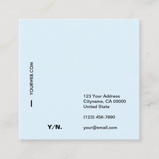 モダンでミニマルなタイポグラフィの正方形の名刺 スクエア名刺 (正面)