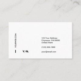 モダンでミニマルなタイポグラフィの白い名刺 名刺