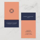 モダンでミニマルなタイポグラフィの真夜中の青い垂直 名刺 (正面/裏面)