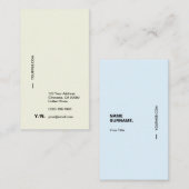 モダンでミニマルなタイポグラフィの縦の名刺 名刺 (正面/裏面)