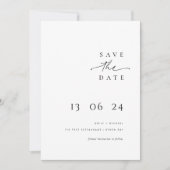 モダンでミニマルなタイポグラフィーの結婚式の案内 招待状 (正面)